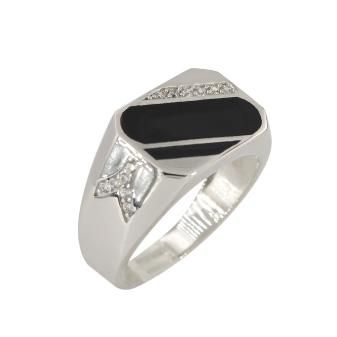 1R3110 - Silver Onyx CZ Ring